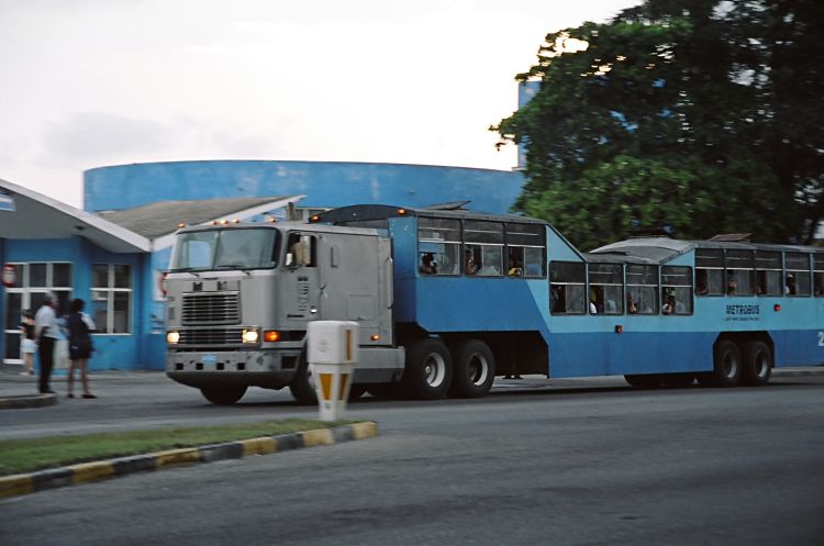 Camello (Spanish for 'Camel') - giant half-bus half-truck in Havana